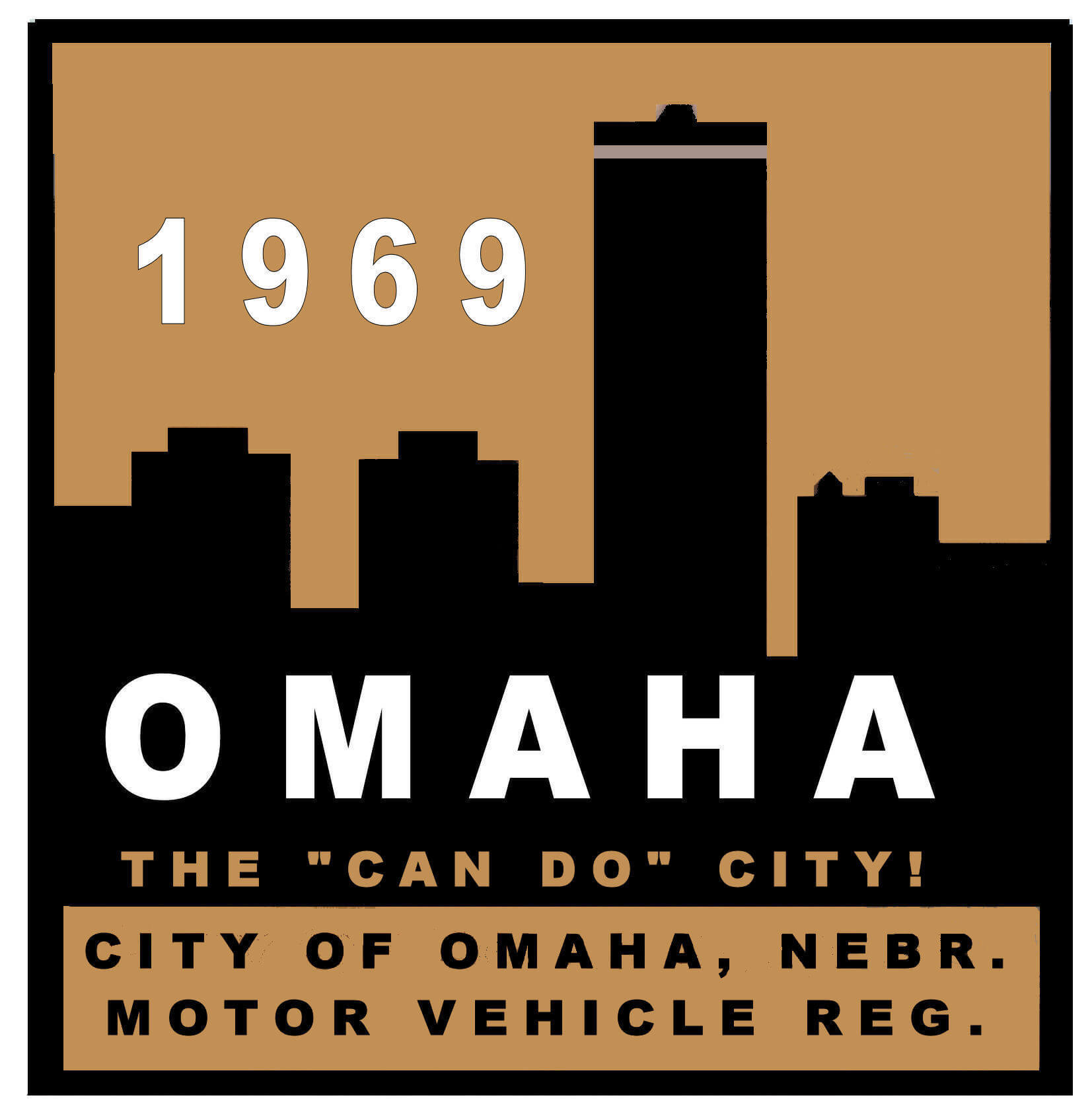 (image for) 1969 Nebraska REGISTRATION Sticker OMAHA